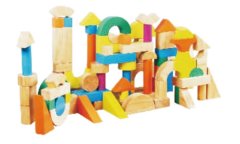 儿童彩色木制积木玩具