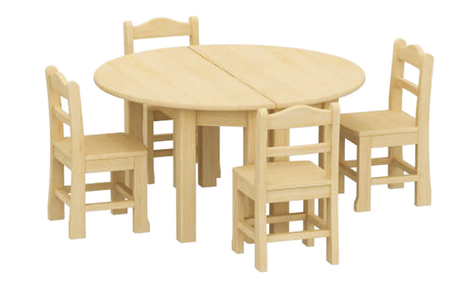 幼儿园早教中心儿童木质半园拼桌