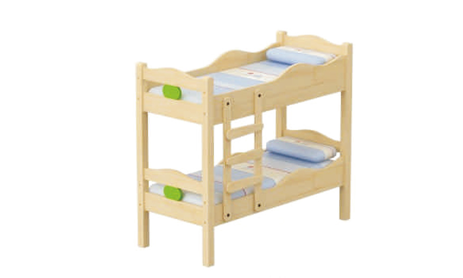 幼儿园实木木质儿童双人床